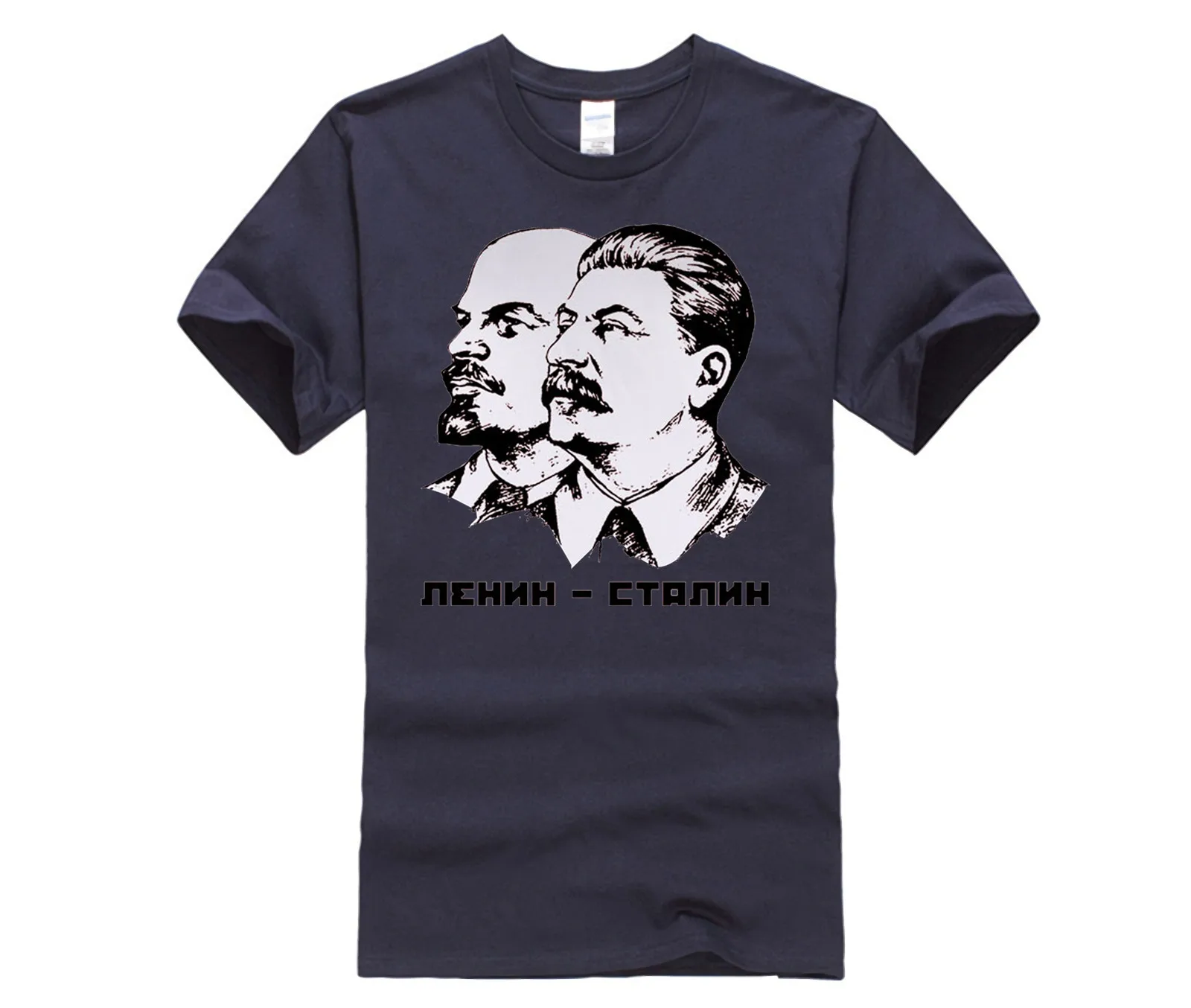 Hot men\'s fun casual print T-shirt Lenin And Stalin t shirt Top Lycra Cotton Men T Shirt