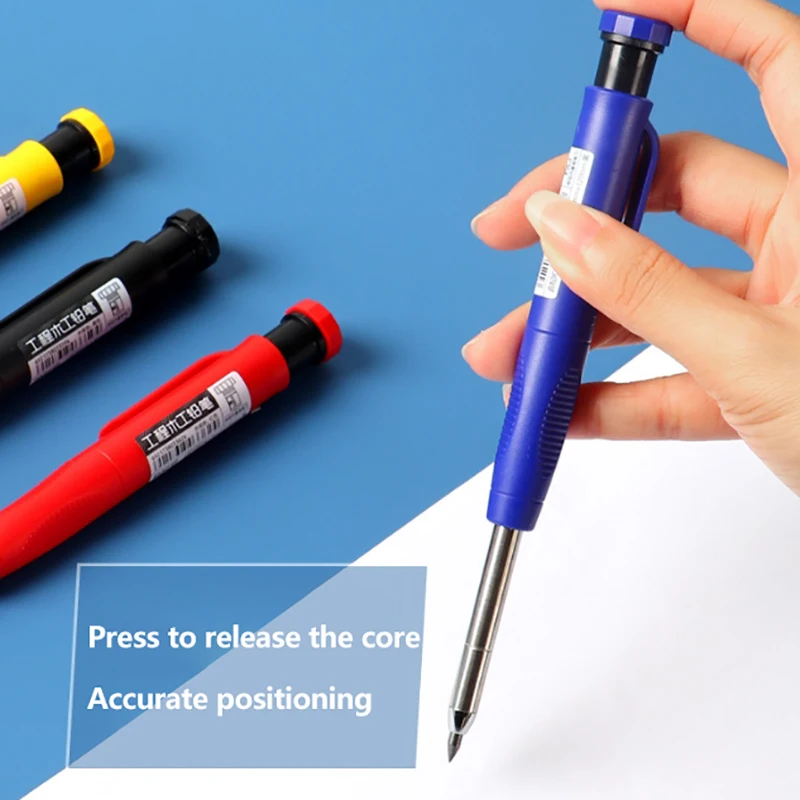 1pc Carpenter Mechanical Pencil With Sharpener Long Head Carpenter Pencil Stationery