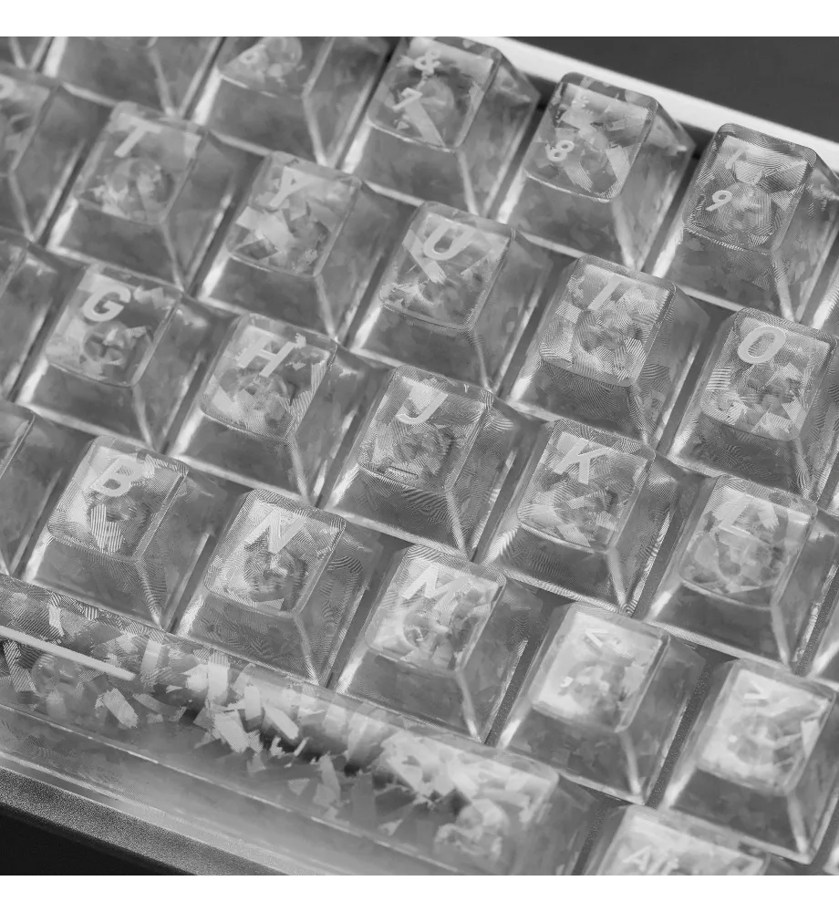 

Ice carbon pattern keycaps Original white forged carbon texture Engraved light-transmitting wooting magnetic axis Mechanical