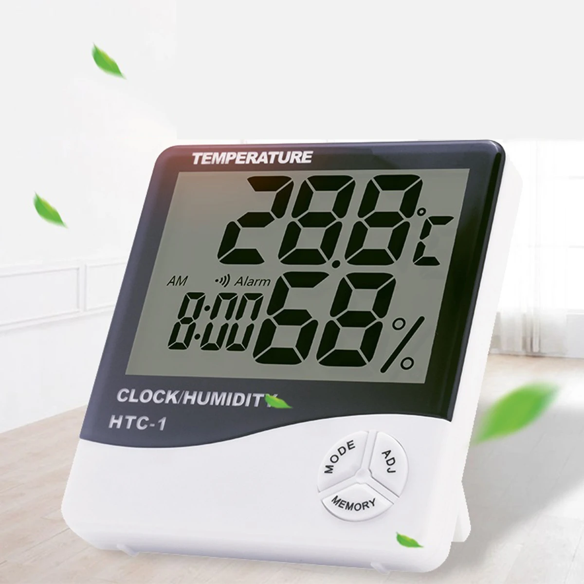 HTC-1 HTC-2 Cyfrowy miernik temperatury i wilgotności Elektroniczny wyświetlacz LCD Wewnętrzny termometr zewnętrzny Higrometr Stacja pogodowa Zegar