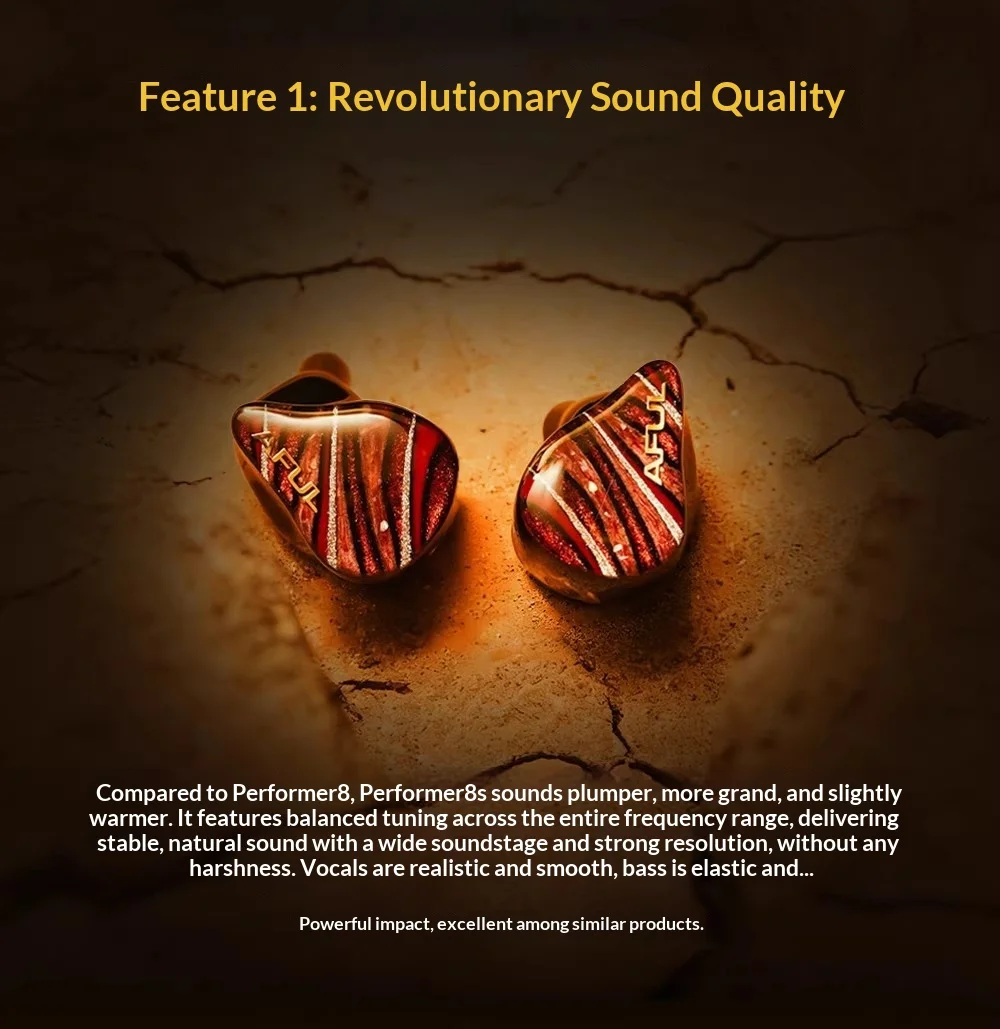 AFUL Performer 8S HiFi Earphones 1DD+6BA+1Passive Radiator+1Micro Planar In-ear Wired Headphone with Adjustable Passive Unit