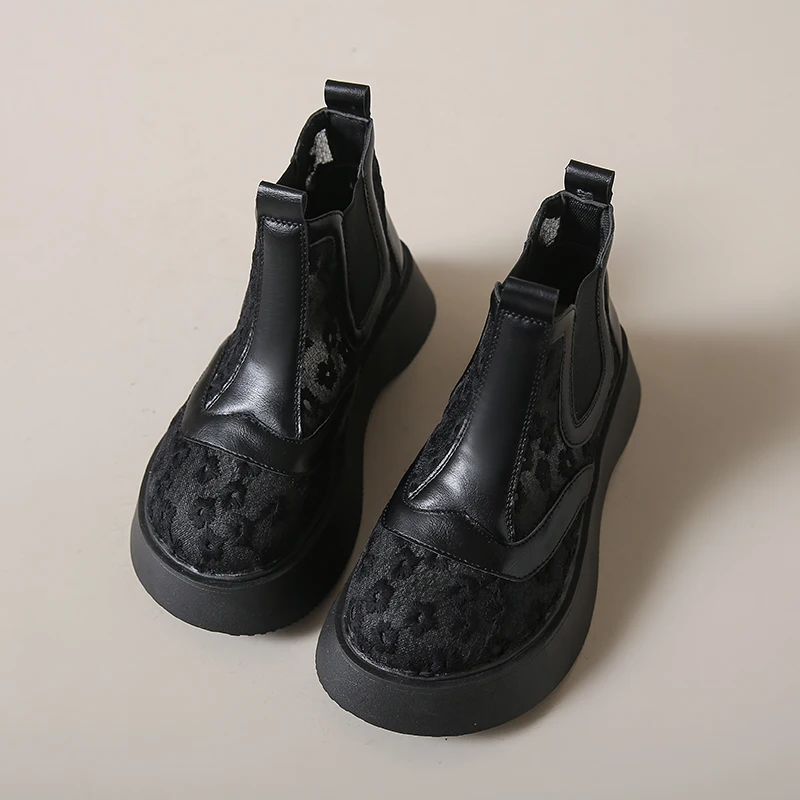 

Women's Ankle Fashion Boots Low Heel Platform Chunky Sole Lace Up Side Zipper Combat Biker Boots