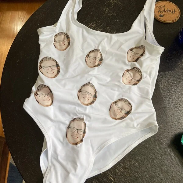 Bachelorette Swimsuit Custom Photo Face Swim Suits Personalized Bathing Suit Bride Squad Swimsuit Funny Suits One Piece Swimwear image 5