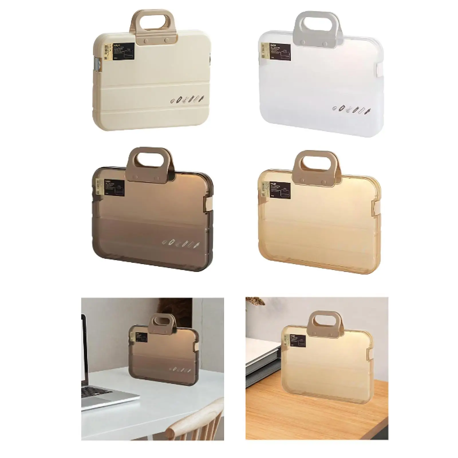 Portable A4 File Storage Box 14.4x2x10.2inch Versatile Lightweight Accessories for Daily Use with Handle Waterproof Case