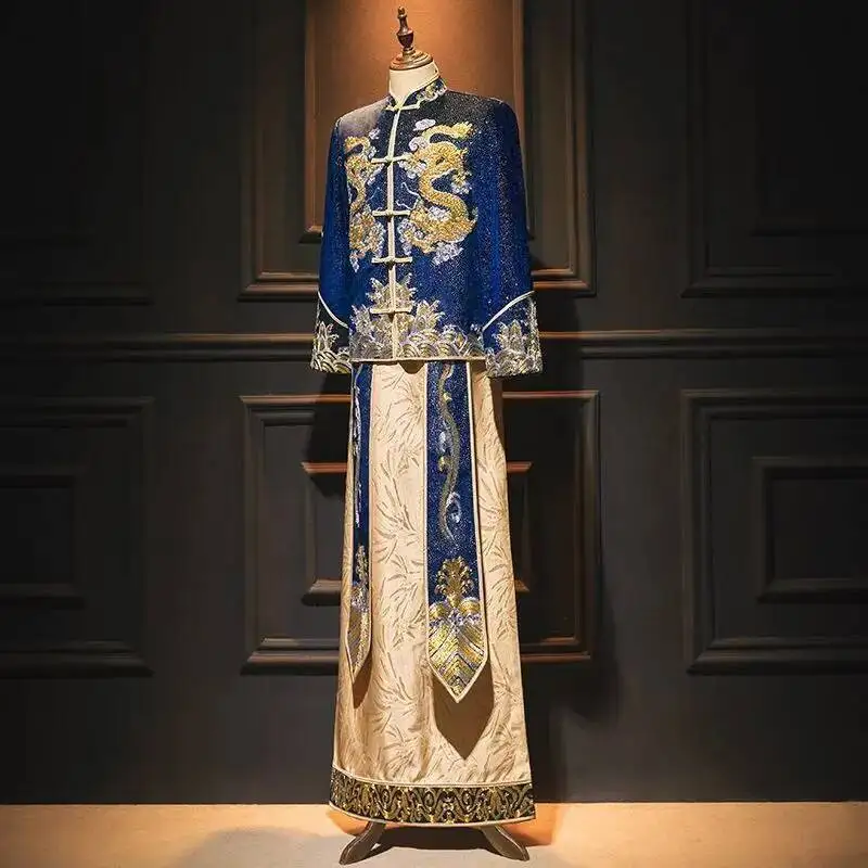 

Tang Suit Men Xiuhe Suit for Men Chinese Style Groom's Traditional Costume Ancient Wedding costume Chinese men's formal dress