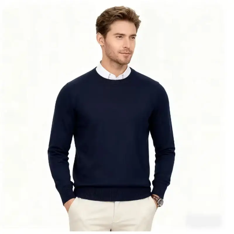 2026 Kaschmirpullover mit Rundhalsausschnitt, Herren Oversize-Strickoberteil, M-3XL, Herbst-Winter, Neues Koreanisches Casual-Oberteil für Männer – Detail 2