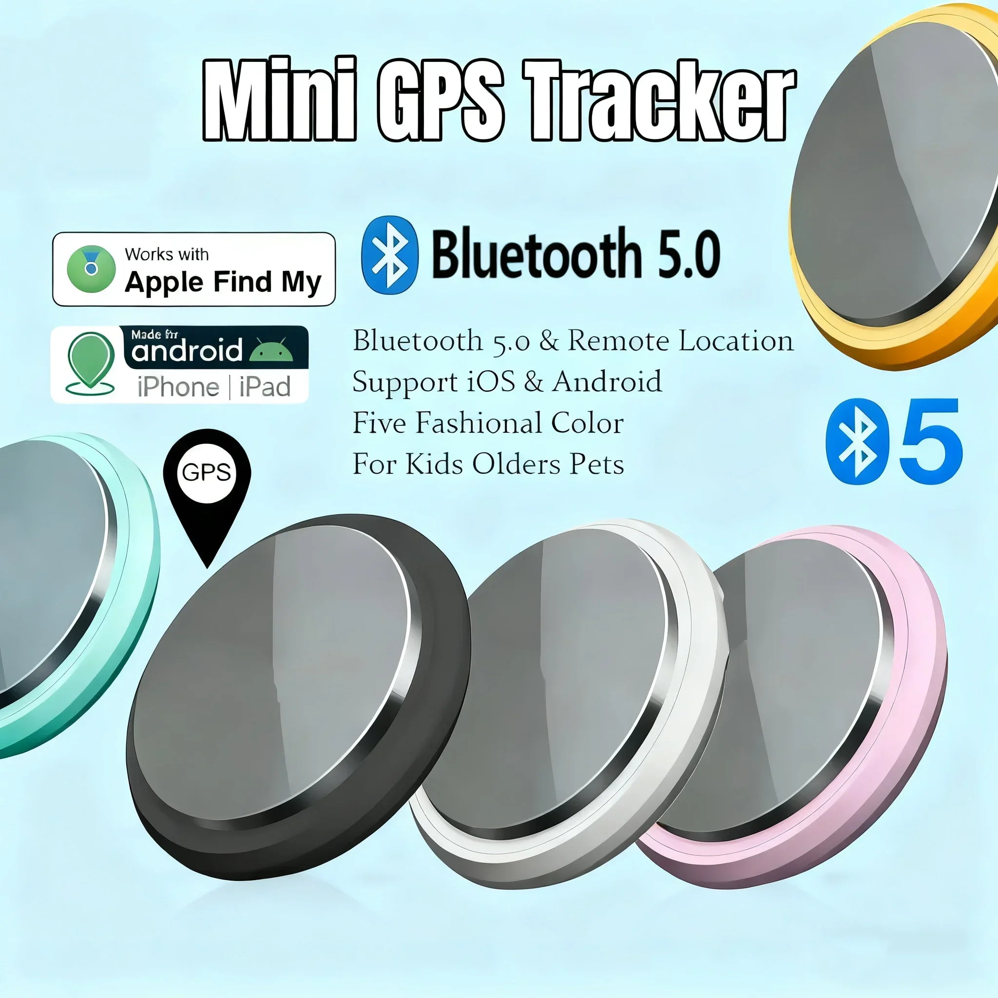 Mini GPS Tracker Smart Anti-Lost Reminder Device for Pets Bag Wallet Bluetooth Portable Finder Air Tag Tracking Locator 2026 NEW