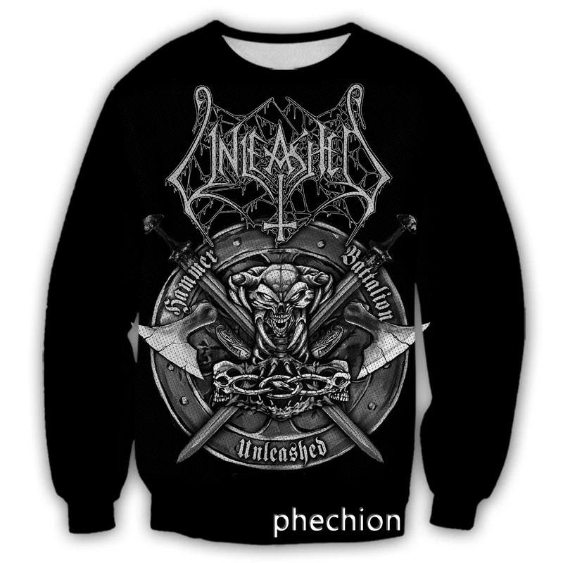 phechion New Men/Women 3D Unleashed Rock Band Casual Sweatshirt Fashion Streetwear Men Loose Sporting Sweatshirt D33