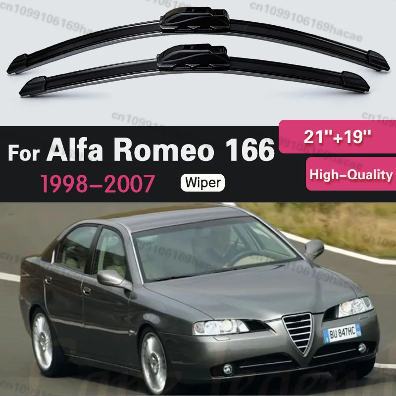 2 escobillas limpiaparabrisas delanteras para Alfa Romeo 166 1998-2007 1999 2000, accesorios para limpiar el parabrisas de 21"+19"