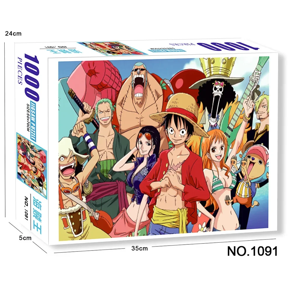 In Stock 1000pcs Puzzle Anime One Piece Paper Puzzles Cartoon Anime Diy Assembling Puzzles Toys For Adults Gifts