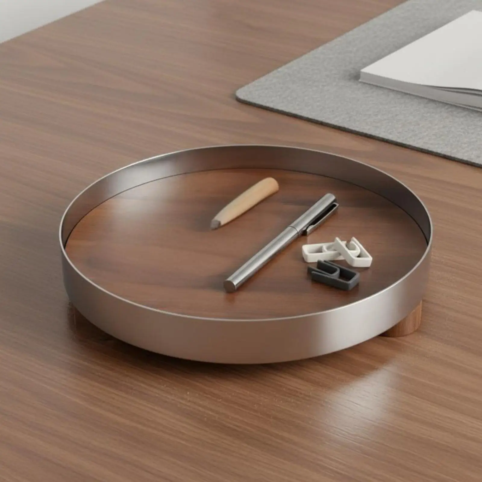Stainless Steel Decorative Tray Long-Lasting Vanity Perfume Tray Footed Serving