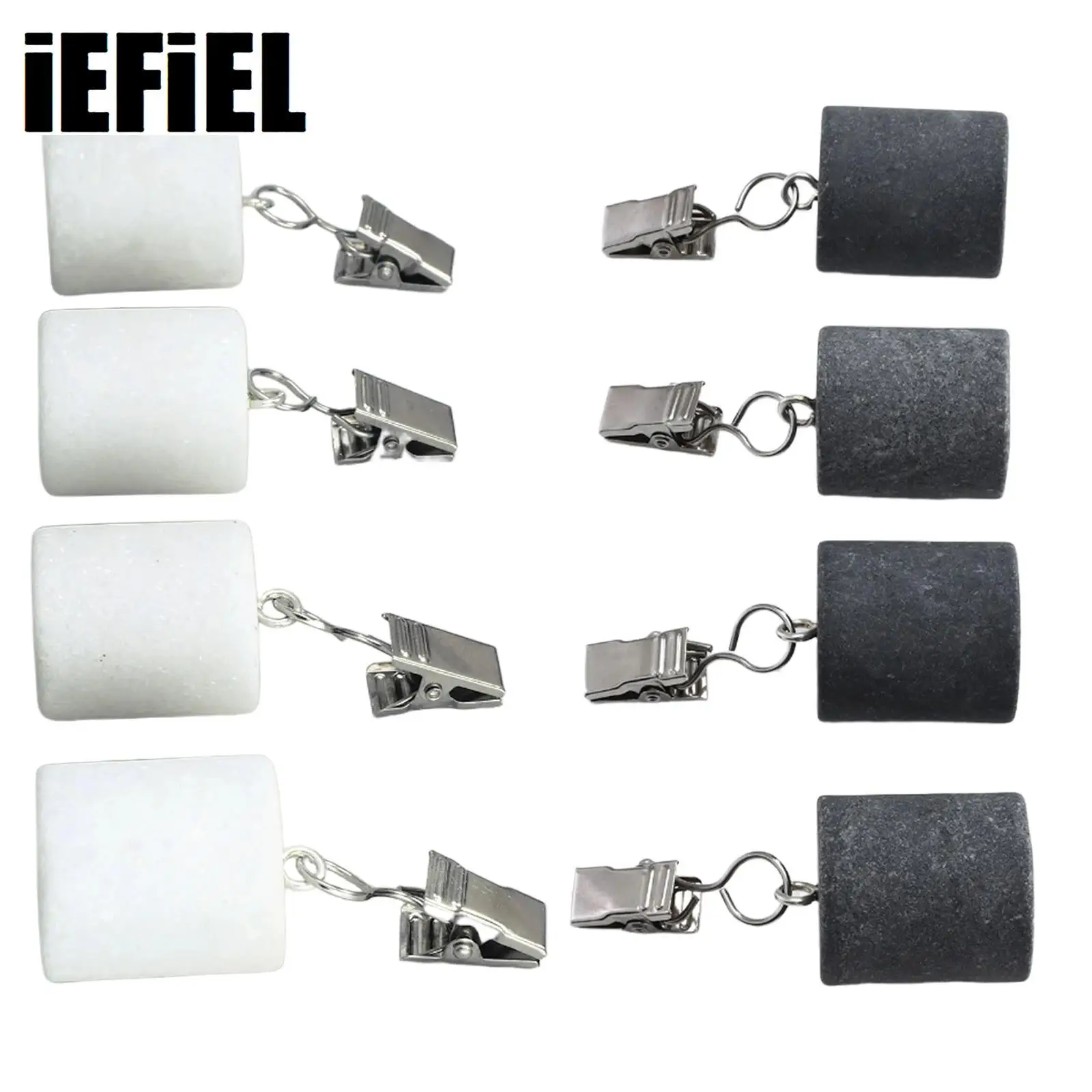

4pc Tablecloth Weights Outdoor Table Cloth Weights Cylindrical Shape Pendant Stones With Metal Clips Picnic Family Party Weights