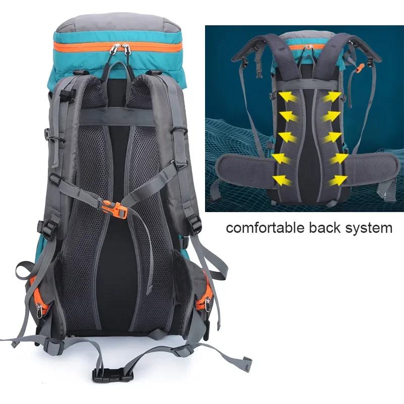 Imagem -02 - Mochila de Caminhada Tática Impermeável para Homens Acampamento ao ar Livre Mochila de Escalada Montanhismo Bolsas Esportivos de Trekking Grande 65l