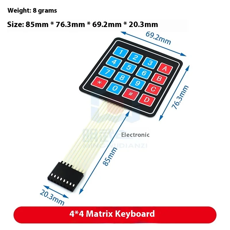 Kunci Ekstra Besar 4*4/1*4/3*4/4*5 Keyboard Matriks Mikrokontroler Keyboard Ekspansi Eksternal Keyboard Film