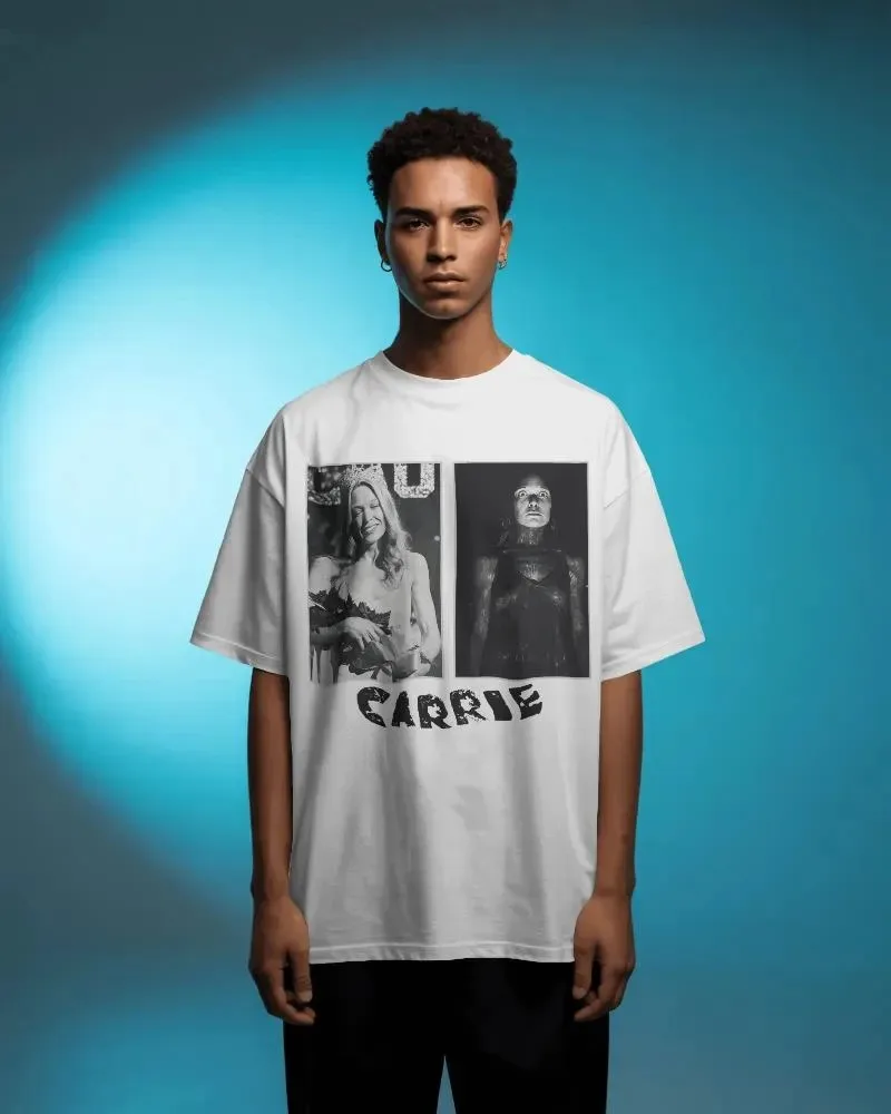 Carrie Movie Shirt - 70s Cult Classic Horror T-Shirt Summer Men's and Women's Loose and Breathable T-shirt Top
