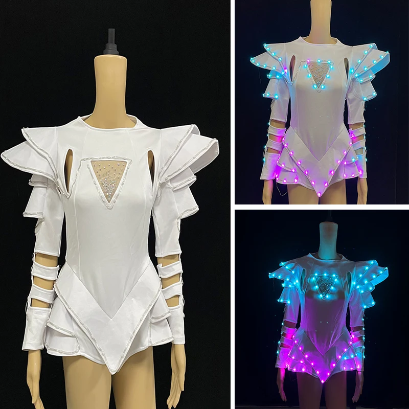 

Wonderful Performance Dancing Dress APP Controller Electronic Light Dance Costume Women Girls Night Decorative Dancing Clothes