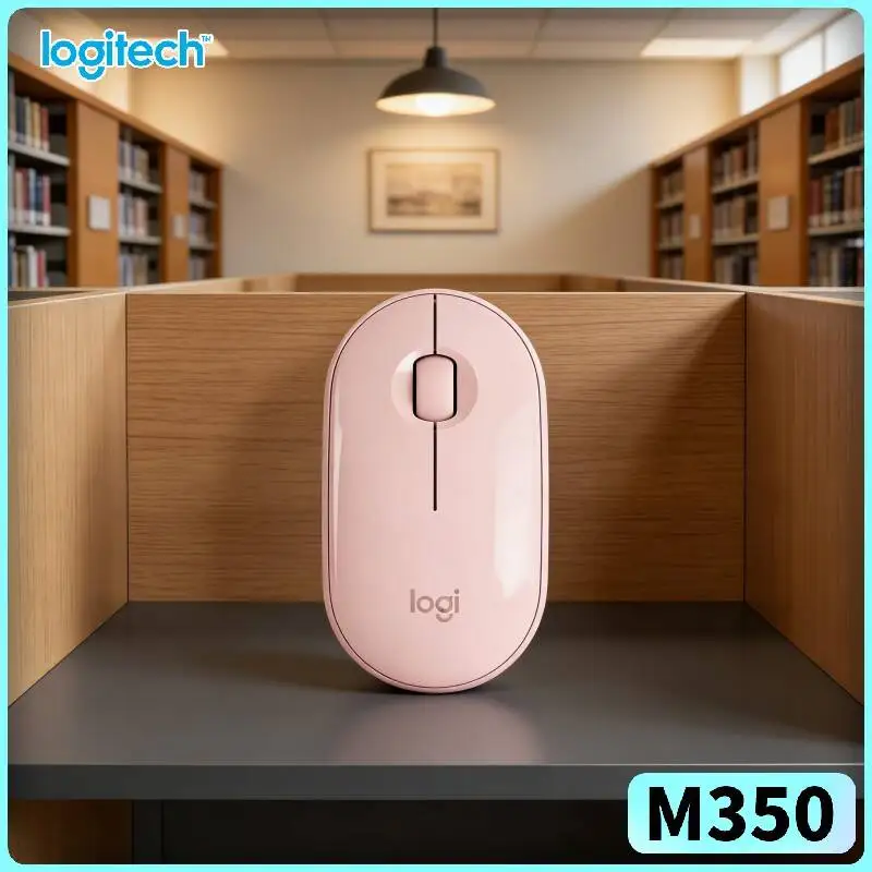 Logitech M350 Ergonomic Silent Mouse - Comfort Grip, Bluetooth Low Energy, 10m Range, 77g Light, Home Office Study Ready