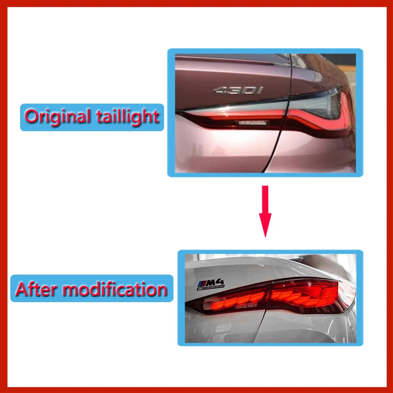 Auto LED Taillight For BMW G22 G82 G23 G26 G83 2021-2024 Rear Lamp Assembly Upgrade Dynamic GTS Dragon Scales Style Tail Llight