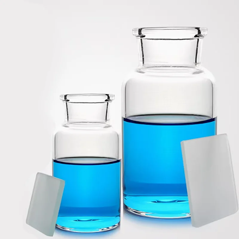 Glass gas collection bottle 125/250/500/1000ml double-sided frosted glass bottle frosted glass sheet edge matte