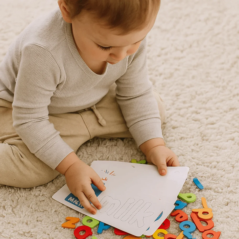 

26 English Letters Wooden Word Spelling Game Double-Sided Pattern Matching Letters IQ Game Puzzle Cognitive Educational Toys