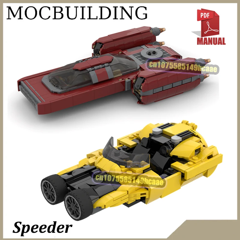Transport Speeder Car Airspeeder Vehicle Landspeedered MOC Building Block Bricks DIY Space Movie Construction Toys Birthday Gift