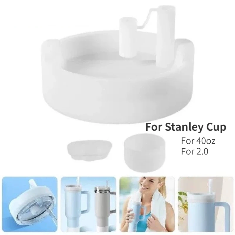 For Stanley Cup 2.0 Silicone Spill Proof Stopper Set for Stanley 40oz Bottle Tumbler Straw Cap Spill Stopper Leak Stopper,3/4pcs