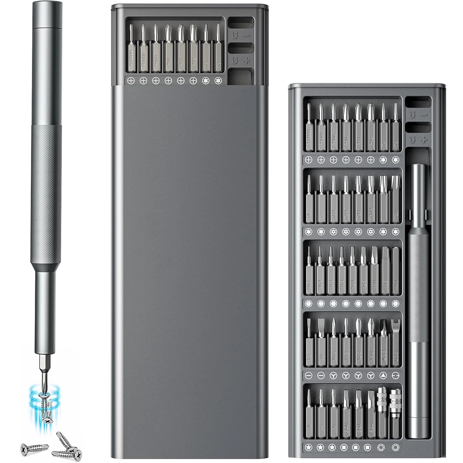 42/80 in 1 Mini-Schraubendreher-Set Präzisions-Kleinschraubendreher-Set mit Magnetfunktion Reparatur-Werkzeugset für Handy Computer Uhr Laptop Macbook