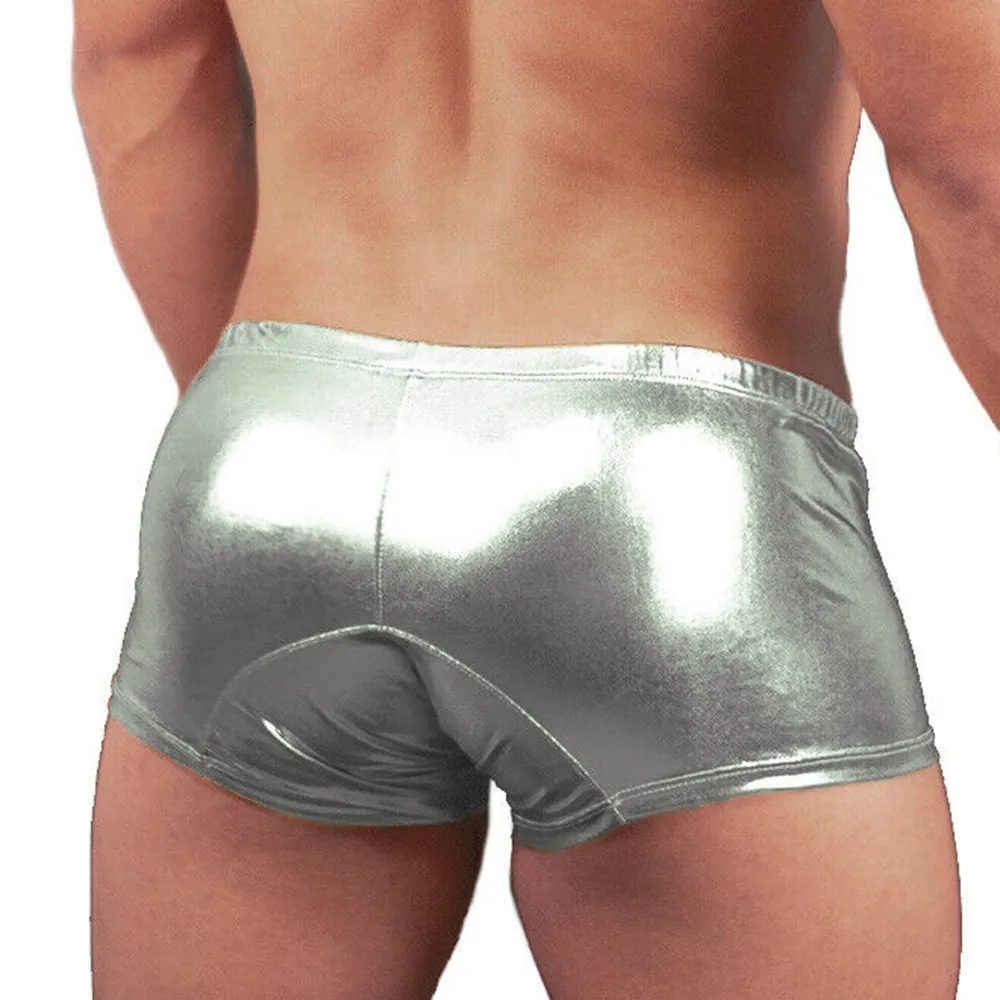 Bandage Underpants Boxer Briefs Clothes Men Polyurethane Leather Sexy Trunk Underwear Brand New Quality Suitable