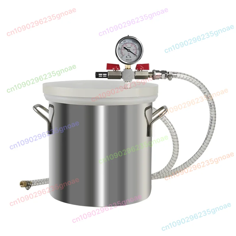 

Industrial Stainless Steel Vacuum Degassing Barrel - Epoxy Resin Defoaming Tank with Negative Pressure Gauge & Transparent Cover