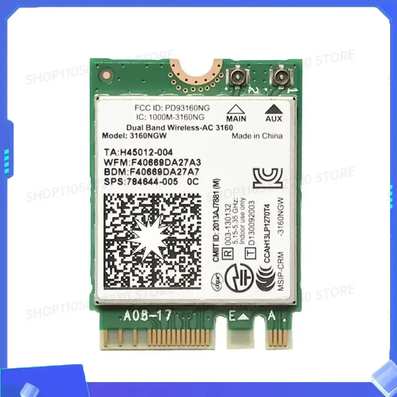 for 2026 Notebook Ngff Wireless Adapter for 3160 Series Dual Band AC Bluetooth 4.0 Compatible with Windows Linux System