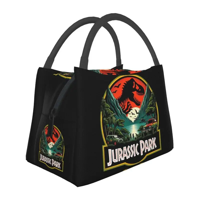 

Dinosaur Jurassic Park Horror Movie Resuable Lunch Box Women Waterproof Thermal Cooler Food Insulated Lunch Bag Pinic Container