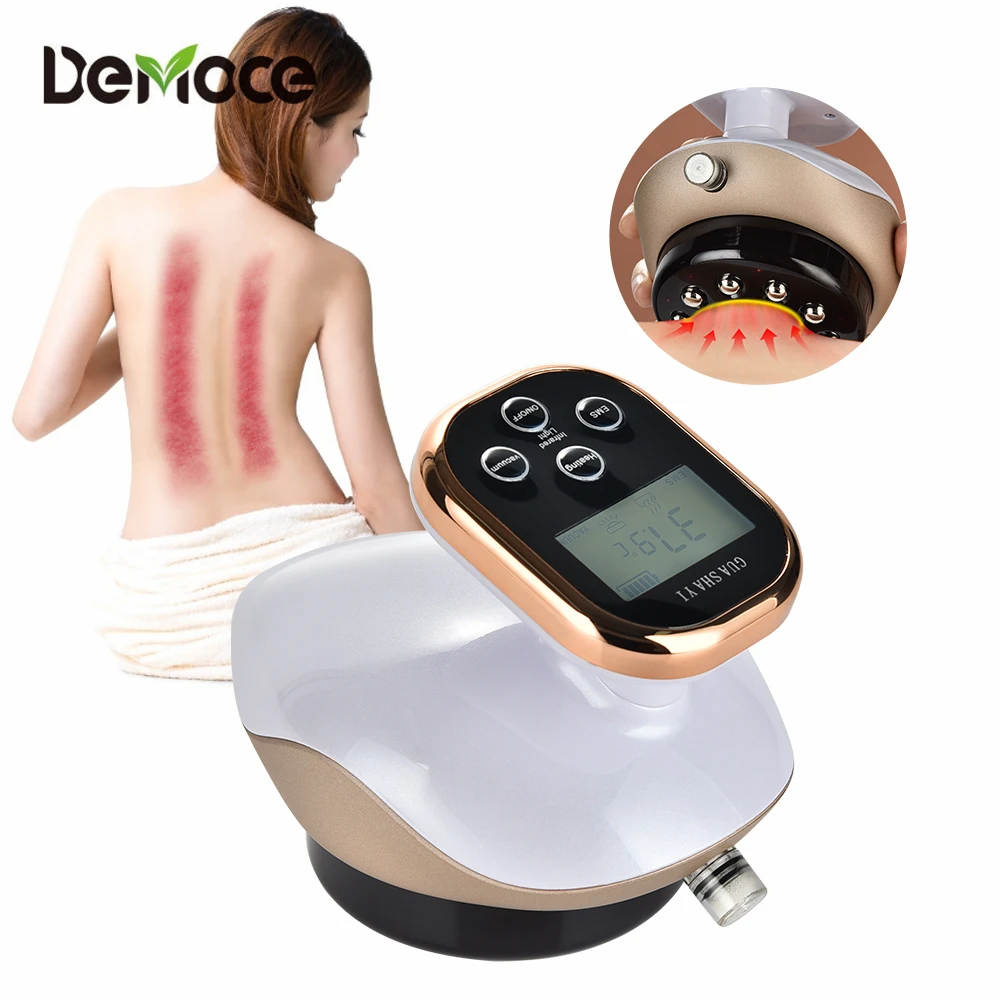 Electric Cupping Massager EMS Vacuum Suction Cups Apparatus Guasha Scraping Device LCD Display Meridian Body Slimming Baguan