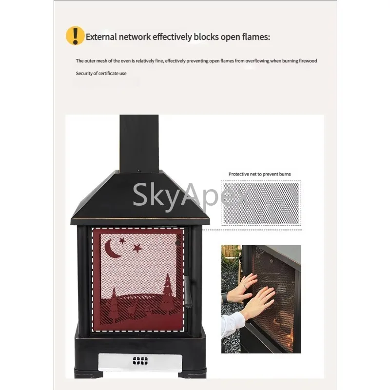 Modern Outdoor Bonfire Stove Iron Steel Material Household BBQ Grill Fire Basin AntiRust  For  Courtyard  Garden  Party  Cooking