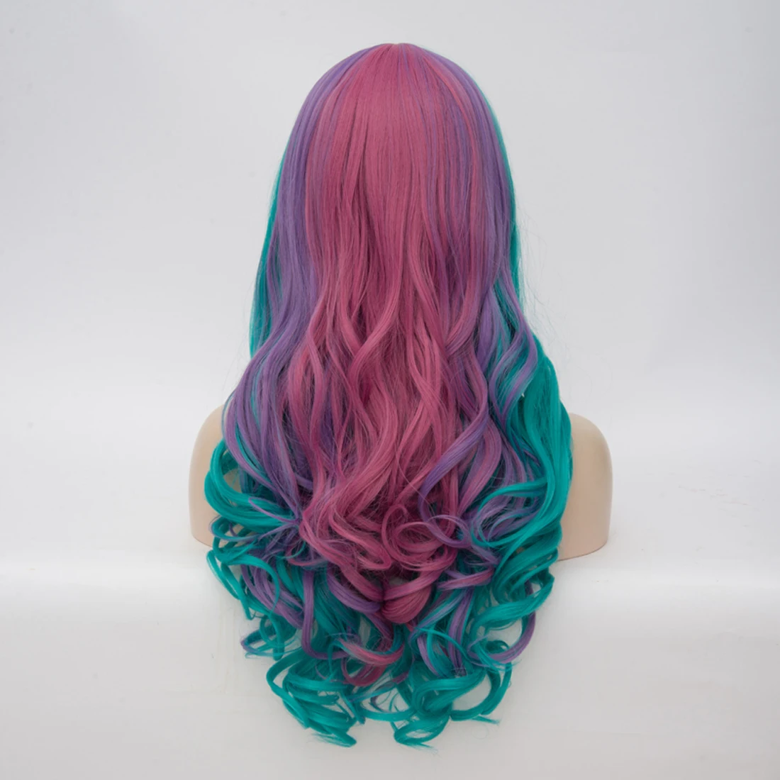 الوردي والأخضر طويل متموج شعر مستعار اصطناعي لقضاء عطلة حفلة الهالوين تأثيري الاستخدام اليومي شعر مستعار ارتفاع درجة الحرارة الشعر التبعي
