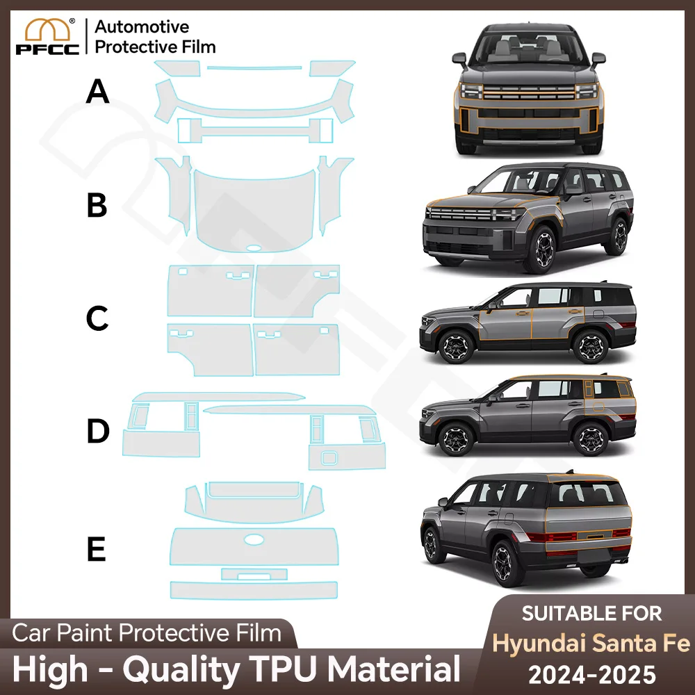 

PPF Pre-cut For Hyundai Santa Fe 2024-2025 Protective film for car paint anti-scratch body sticker Bra Repair Kit Transparent