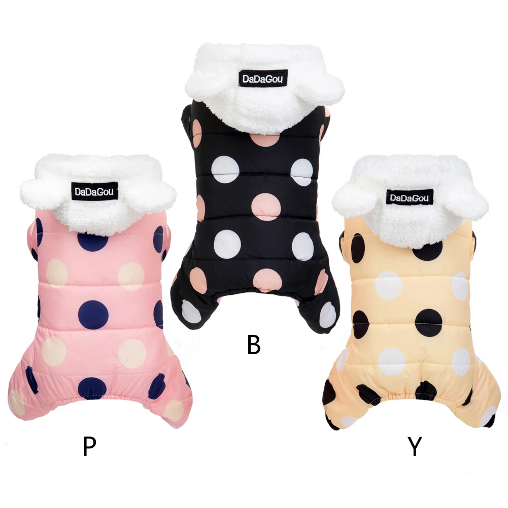 

Lothing Hoodies Comfortable Pet Dogs Coat Waterproof Plush Warm Four-legged Cotton Coat Dog Autumn Winter Sweater