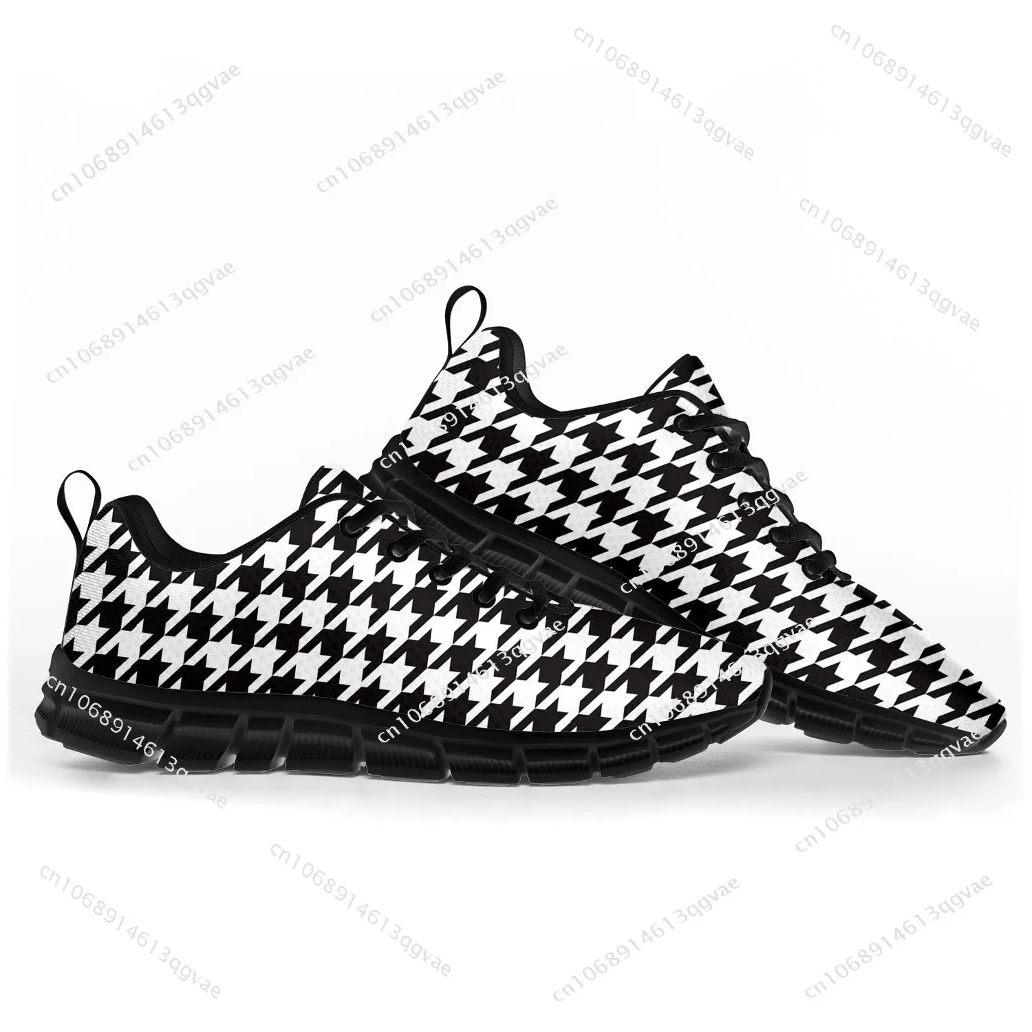 

Houndstooth Pattern Pop Sports Shoes Mens Womens Teenager Kids Children Sneakers Casual Custom High Quality Couple Shoes Black