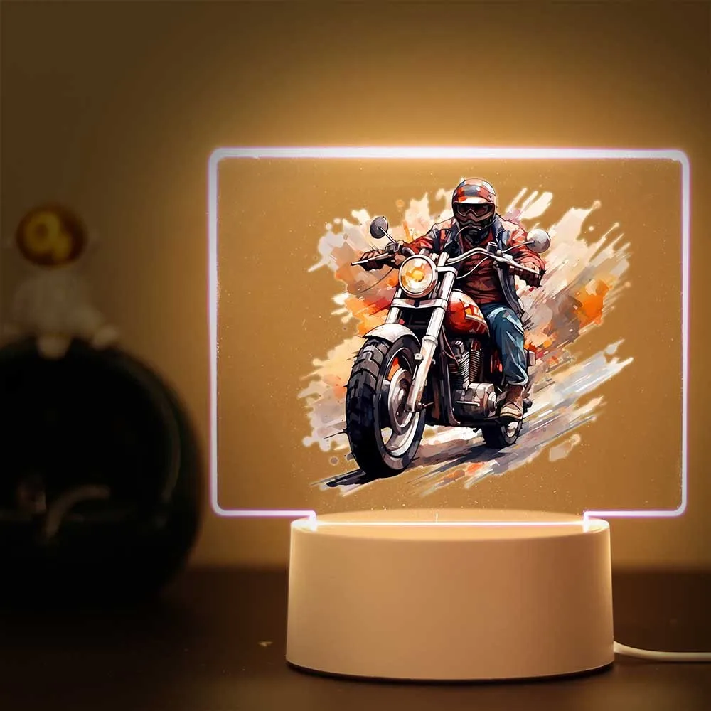 Lámpara de mesa Led para hombre caliente en una motocicleta, decoración para fiesta de cumpleaños, 1 ud.