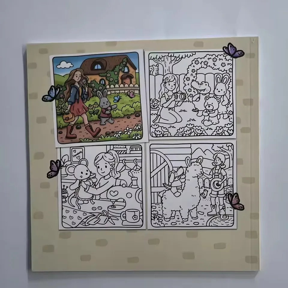 COZY GIRL & FRIENDS Coloring Book for Adults Cute Drawing Book Perfect Gift for Party and Birthday image 3