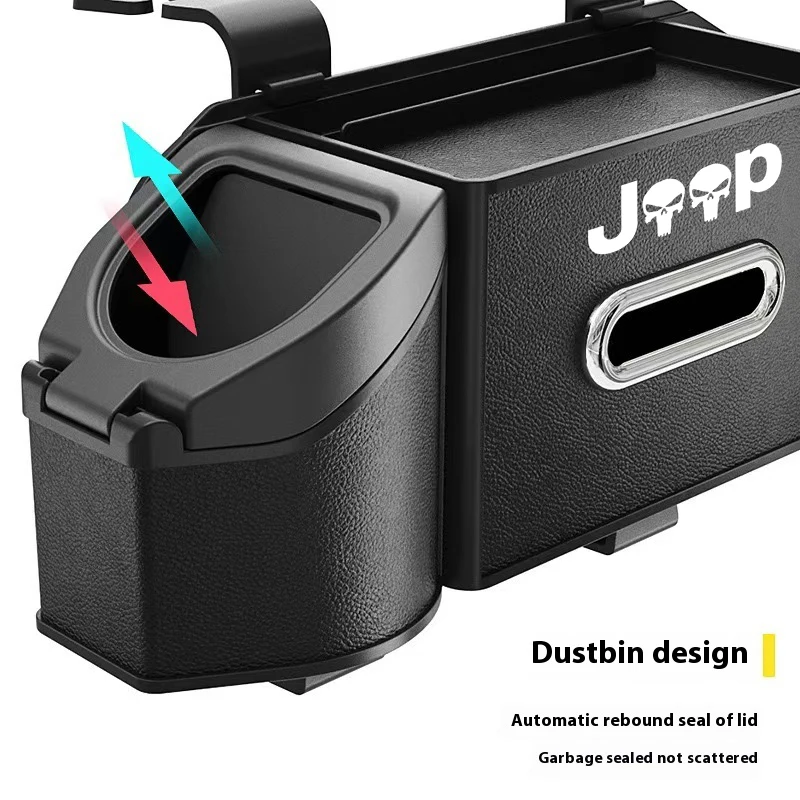 For Jeep Grand Cherokee XJ SRT Renegade Compass Wrangler JK TJ Patriot Trail Hawk Car Seat Back Multi-Functional Storage Box