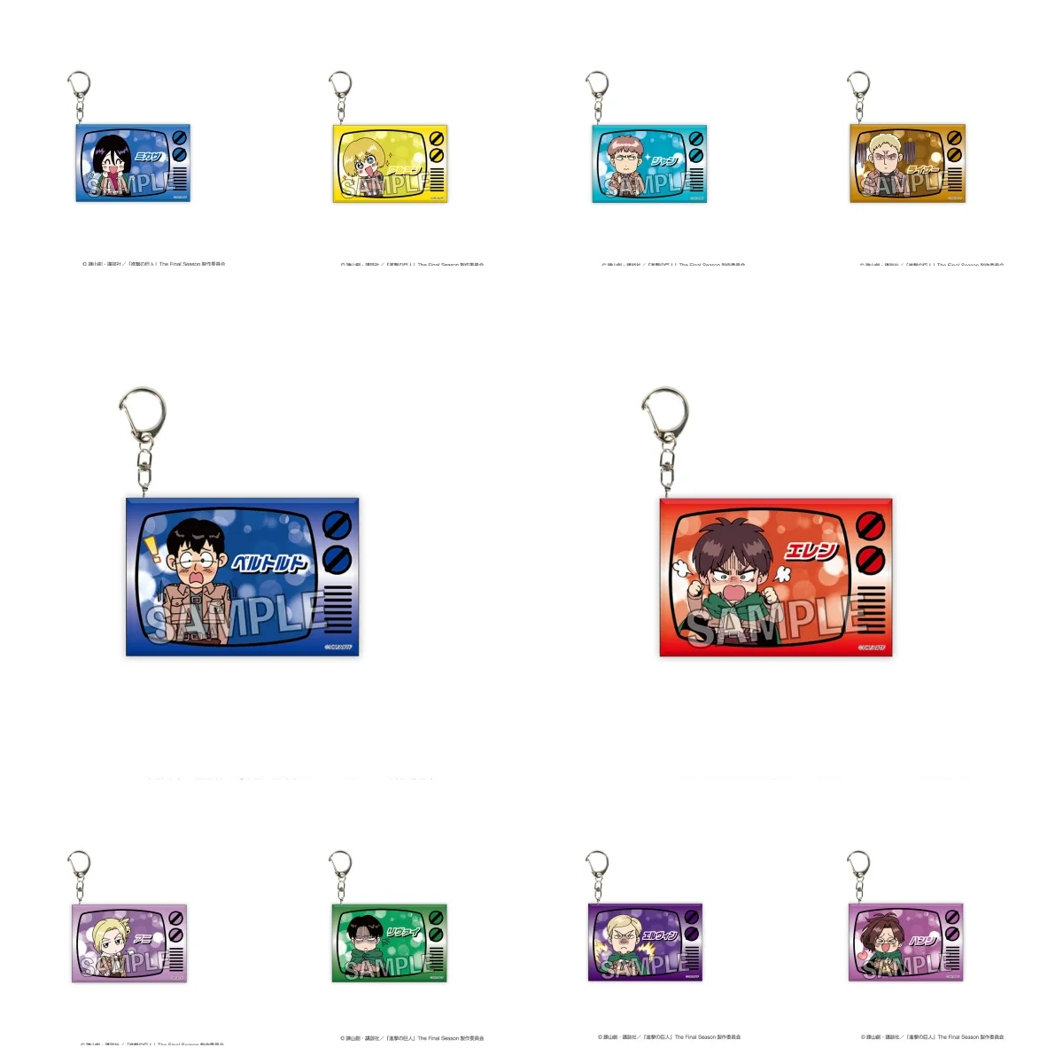 Новый-Шарм-Аниме-Титан-6-СМ-Брелок-Эрен-Йегер-Микаса-Акерман-Армин-Арлерт-Брелок-Акриловая-Модель-Тарелка-Рождественские-Подарки