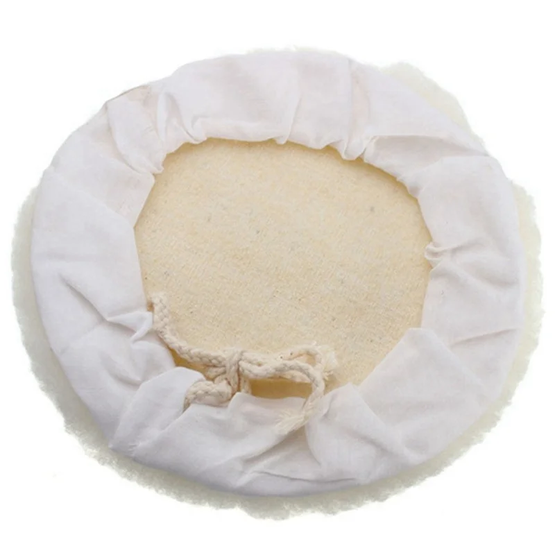 6 Pieces of 7-Inch Wool-Like Plush Polishing Disc Bundled with Lace-Up Wool Polishing Set Wool Pad Buffer Polishing