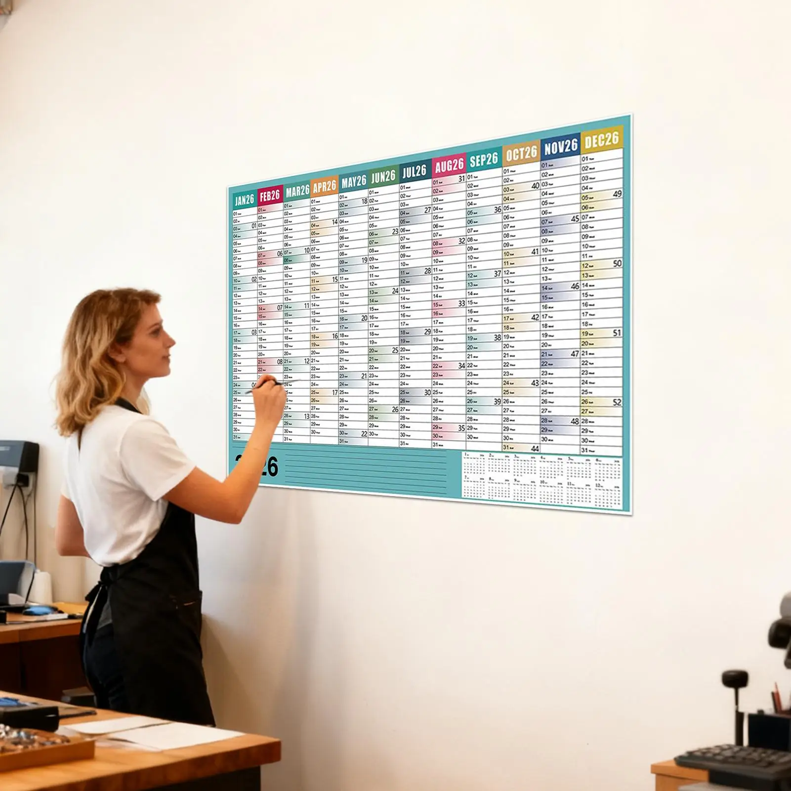 2026 Monthly Wall Calendar 29 X 20 Inch Large Notebook With Tip Labels And Sticker Daily Planner Calendar For Mental Study