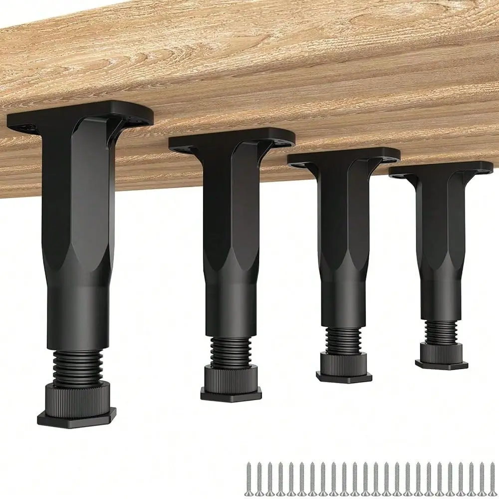 

PCS Adjustable Bed Frame Support Legs 5.1 8.3 Heavy Duty Plastic Furniture Support Feet With Wide Base, Center Slat Reinforceme
