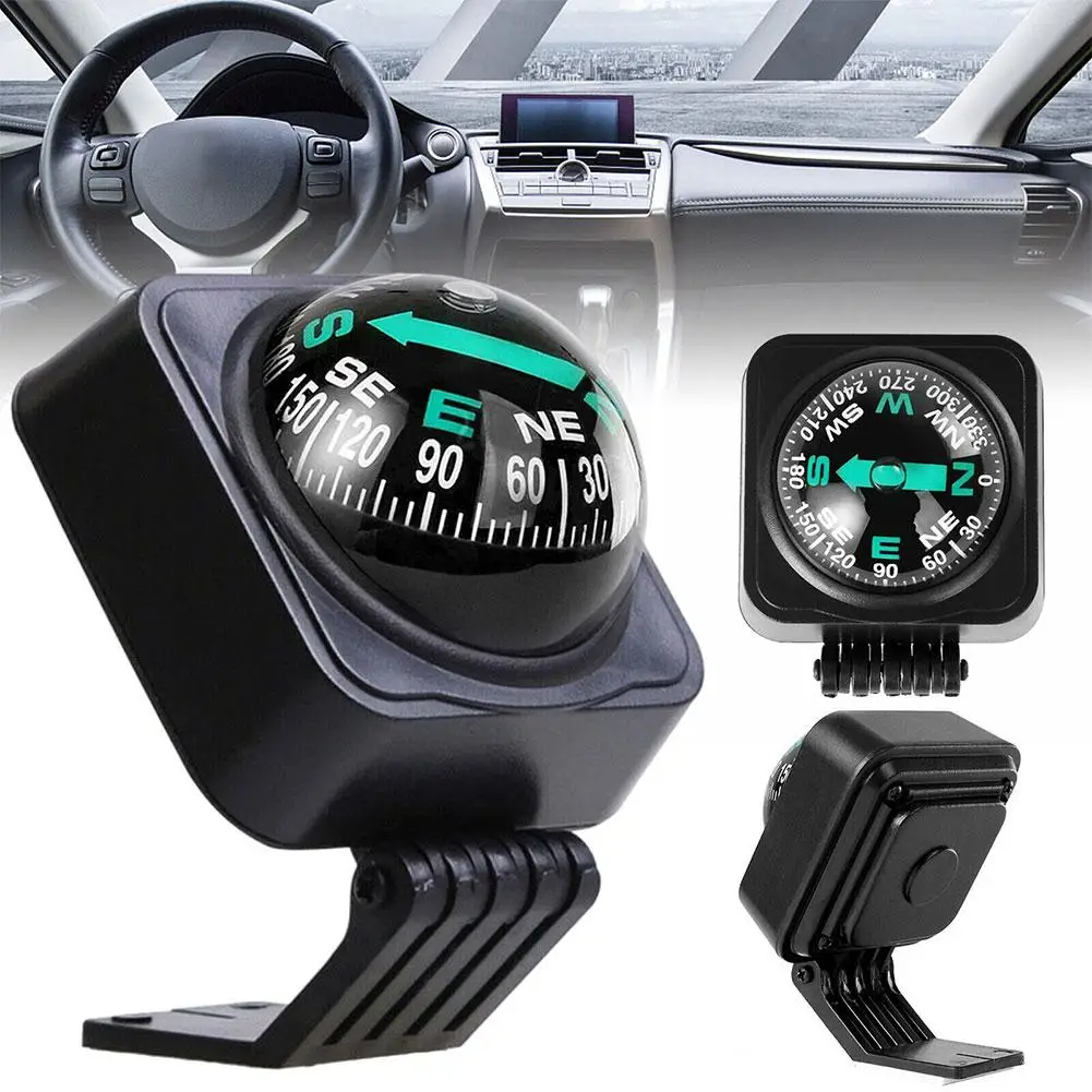 

1pcs Car Compass Ball Shaped Adjustable Navigation Compass Interior Pointing Guide Dashboard Outdoor Car Direction Car W4P4