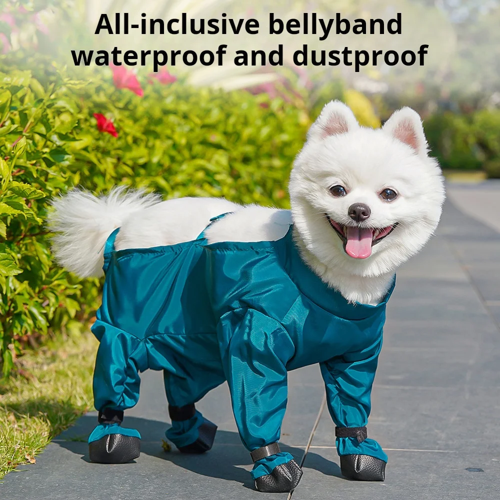 

Pet Outing Belly Bag With Legs Dustproof Pants For Dog Walking Anti-dirty Clothes Bichon Frize Puppy Rain Dog Clothes Supplies