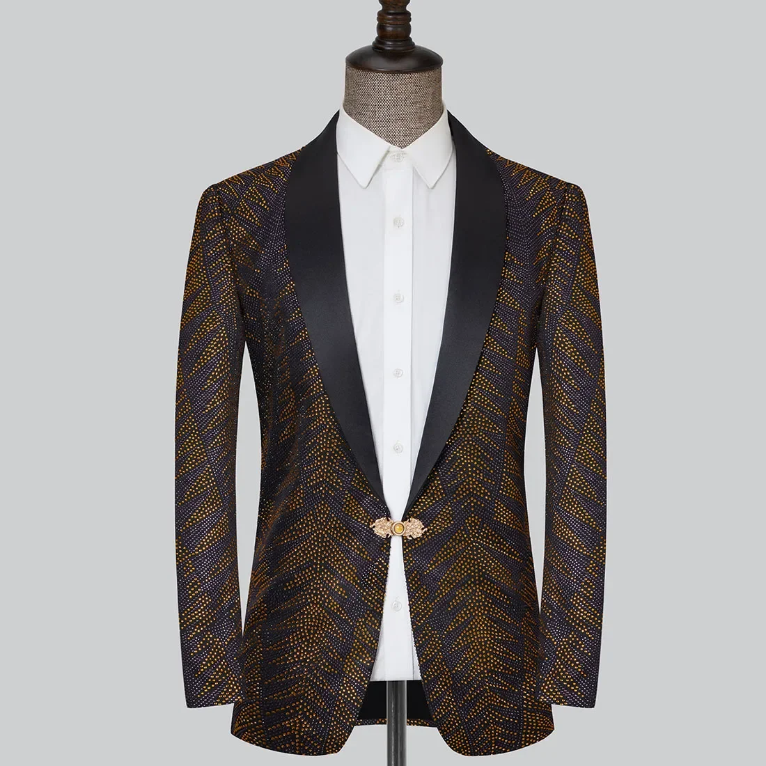 Blazer de luxo masculino, noivo melhor homem, elegante desgaste do trabalho do negócio masculino, jaqueta senhora do escritório, casaco vestido de baile, cristais