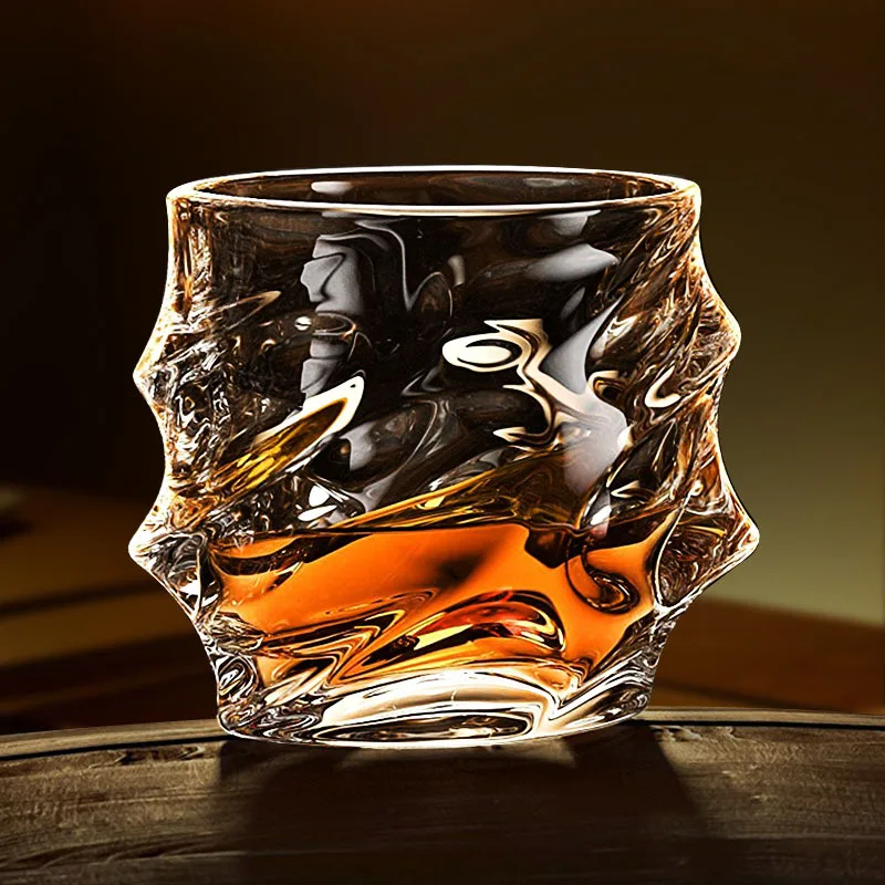 Wave Glass Cup, Concentrated Juice Crystal, Lead-free Whiskey Cocktail Cup, Creative and Affordable Luxury Bar Coffee Cup