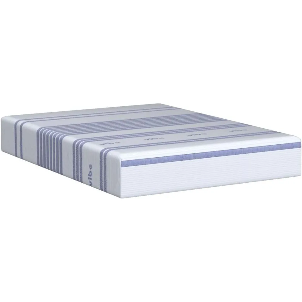 Vibe Gel Traagschuim Matras, 12-Inch Certipur-Us Gecertificeerd Bed-In-A-Box, Koningin, Wit