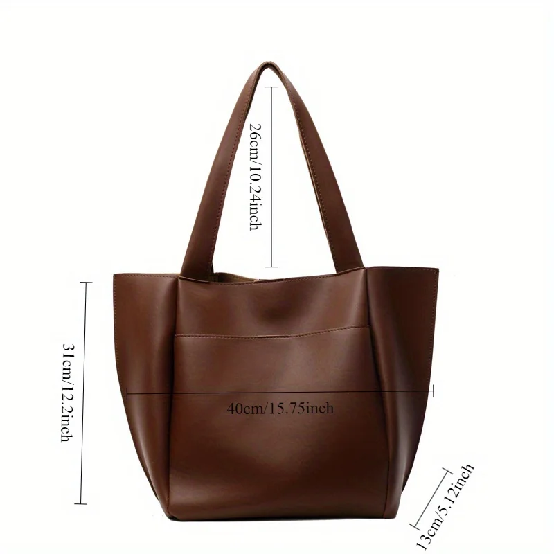 

Elegant Women's Tote Bag|Large Synthetic Handbag|Polyester Lining|Kiss Lock|Versatile Shoulder/Underarm | Commuting Everyday Use